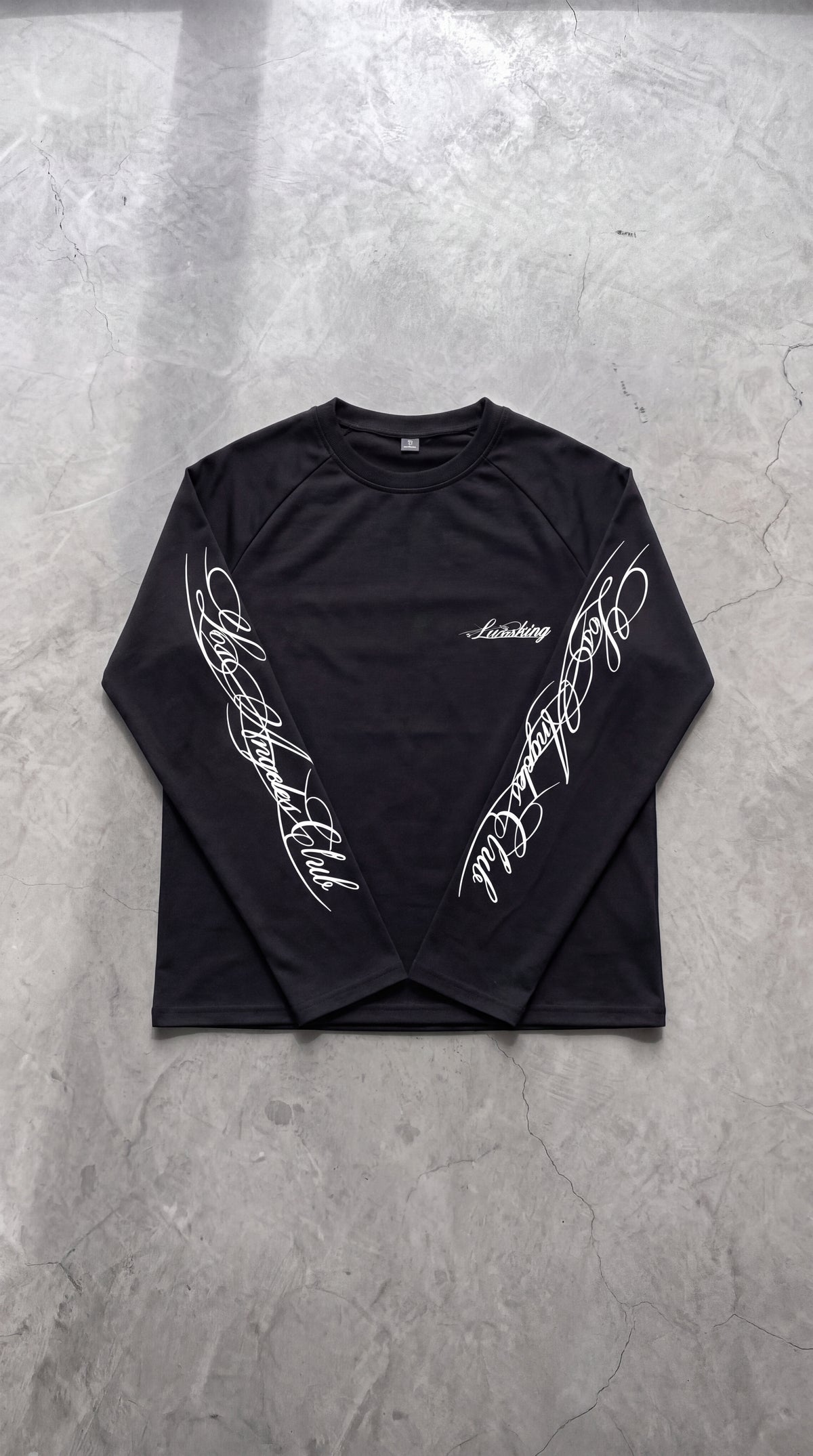 ZYRO Mayoi raglan long sleeve with LOST ANGELS CLUB across both sleeves