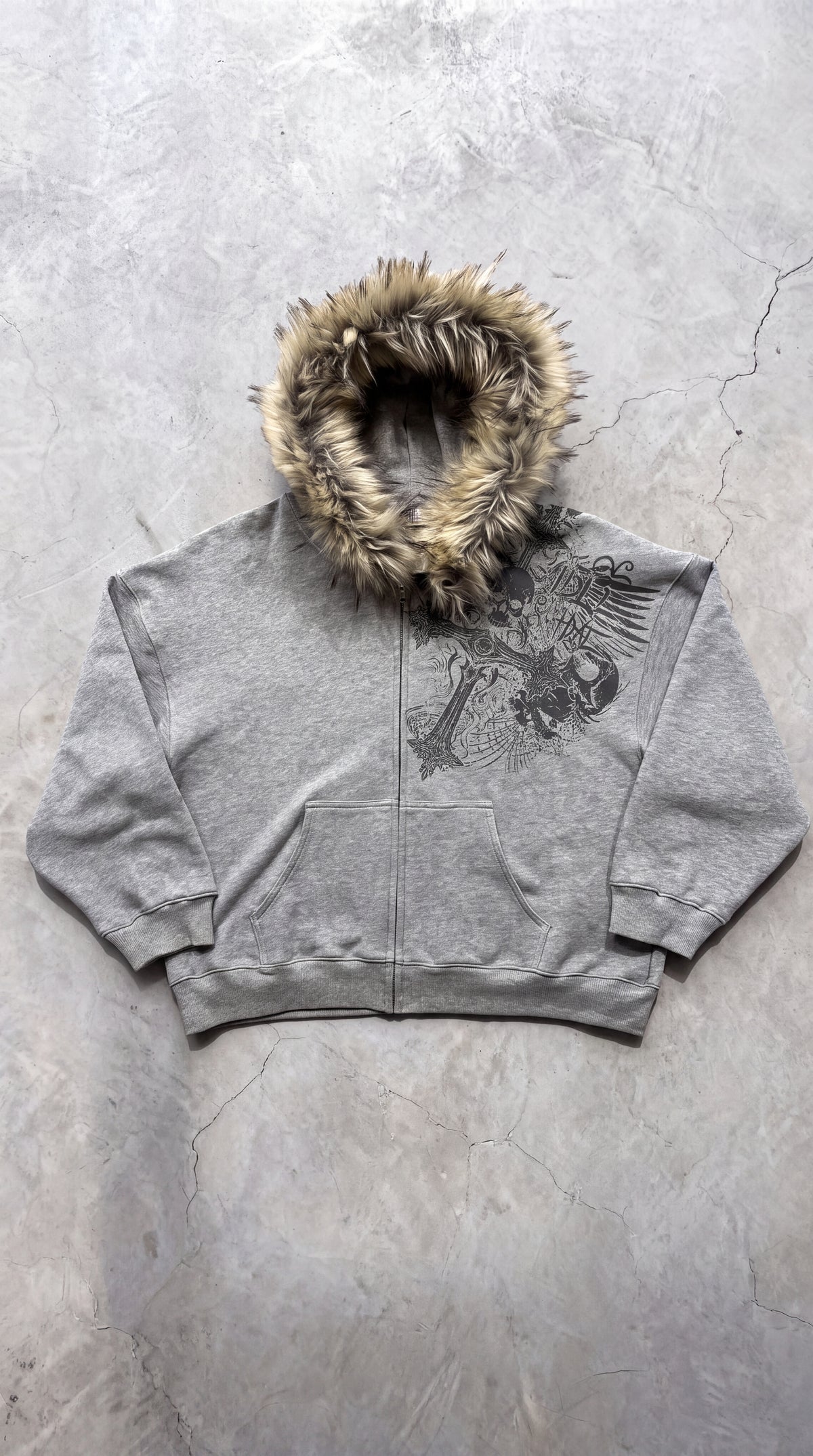 MUKURO FUR-HOOD ZIP HOODIE