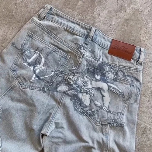 Raw unwashed Japanese denim, wide leg and mid rise, ZYRO streetwear